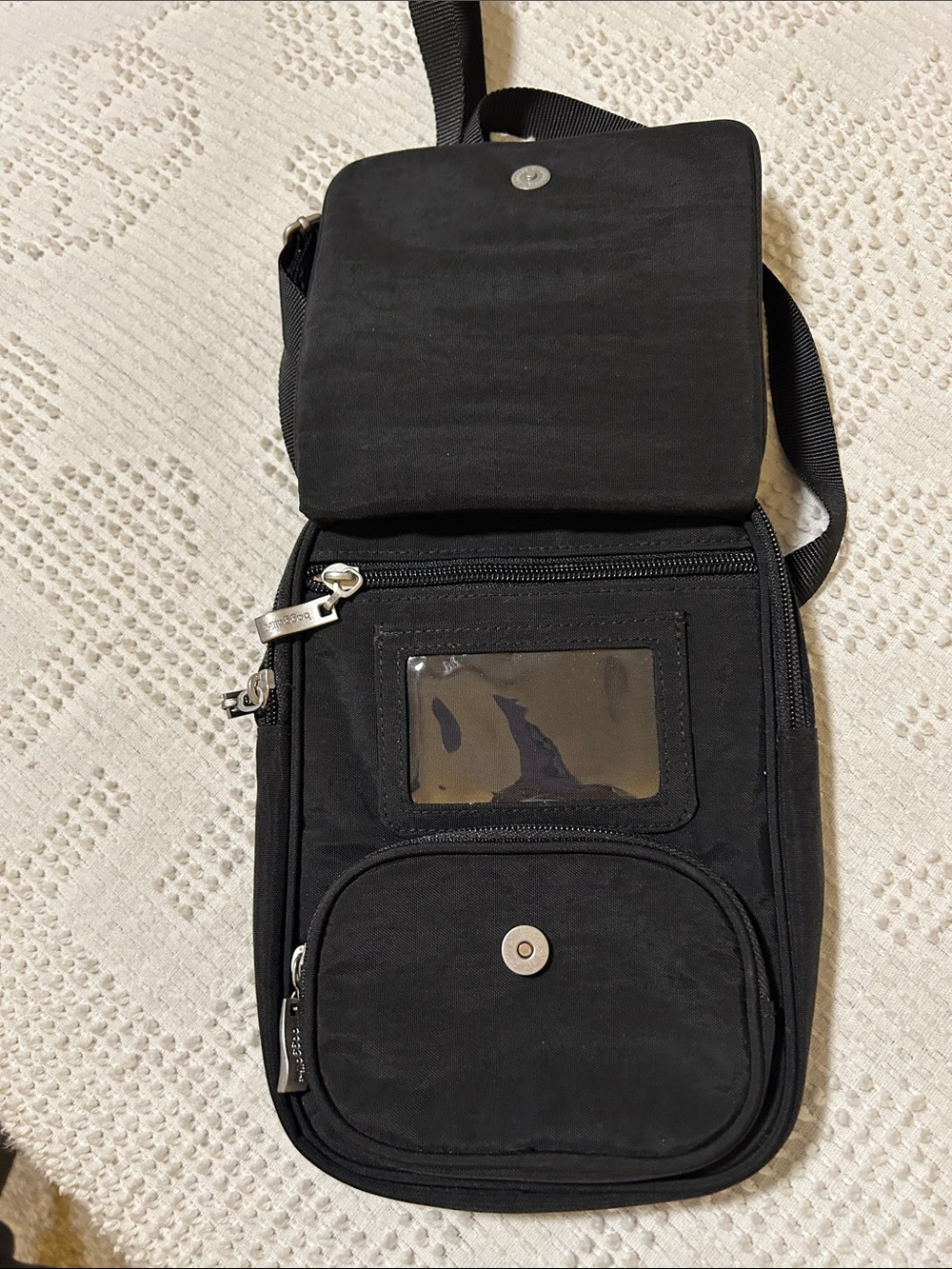 Baggallini Black Crossbody with Silver Accents - Picture 3 of 7